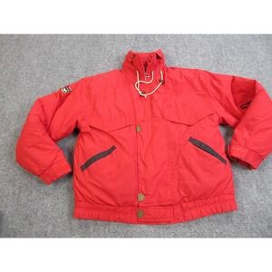 Vintage Triple F.A.T. Goose Jacket Mens Medium Red Down Puffer Bomber Hooded 90s